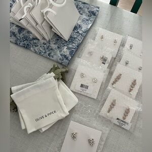 Bridesmaids! Bundle of 8 Olive & Piper earrings with gift bags & tissue paper